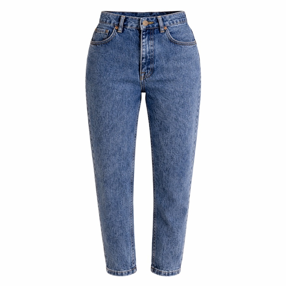Guess High-Rise Mom Jeans in Medium Blue Wash